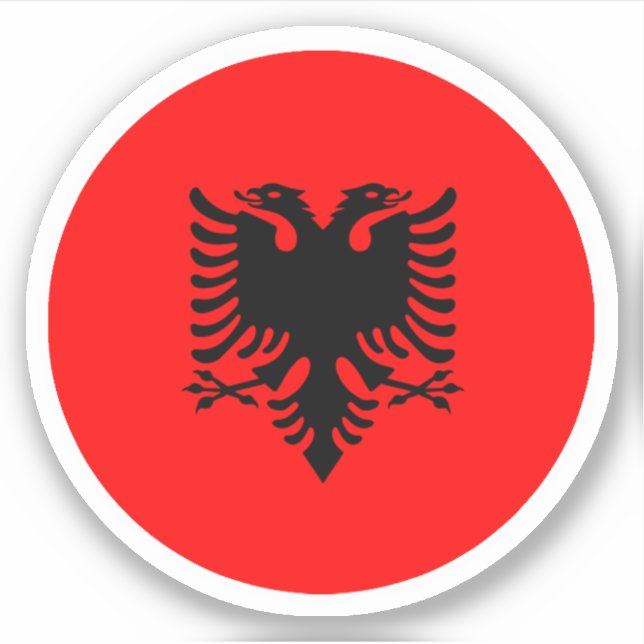 Albania Flag Round Sticker (Front)