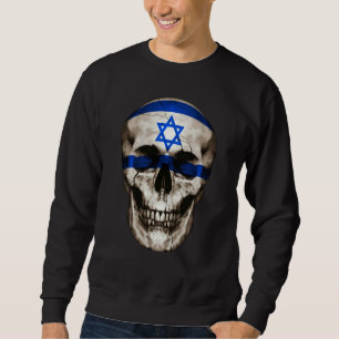 Albania Flag Skull Israeli Roots Proud Patriotic Sweatshirt