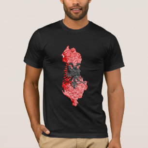Albania Flagcolor Map T-Shirt