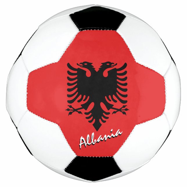 Albania Football & Albanian Flag / Sports Soccer Ball (Front)