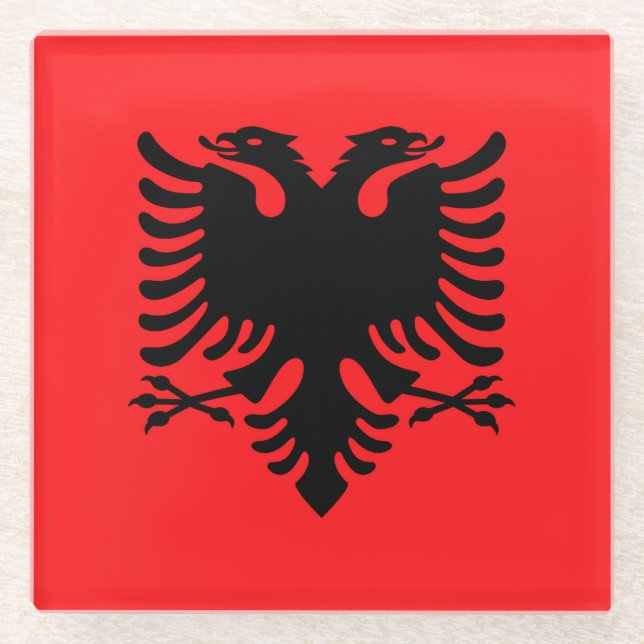 Albania Glass Coaster (Front)