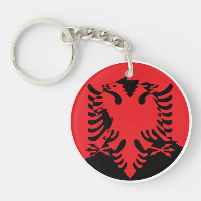 Albania Golden Eagle Albanian National Animal Flag Key Ring (Front)