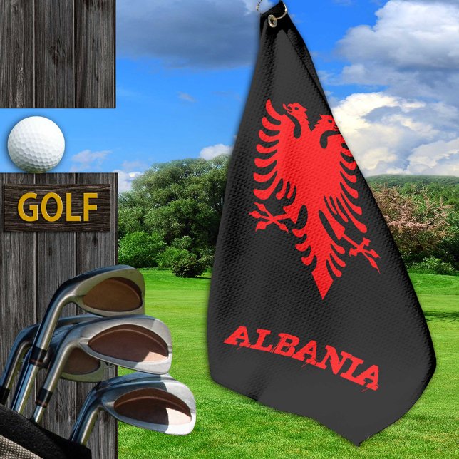 Albania Golf, Albanian coat of arms golfing / flag Golf Towel (Creator Uploaded)