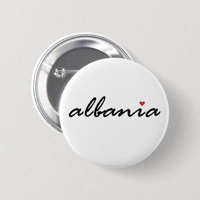 Albania, I love Albania 6 Cm Round Badge (Front & Back)
