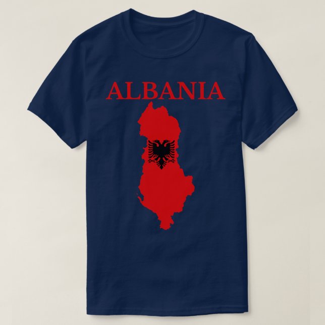 Albania Map Flag T-Shirt (Design Front)