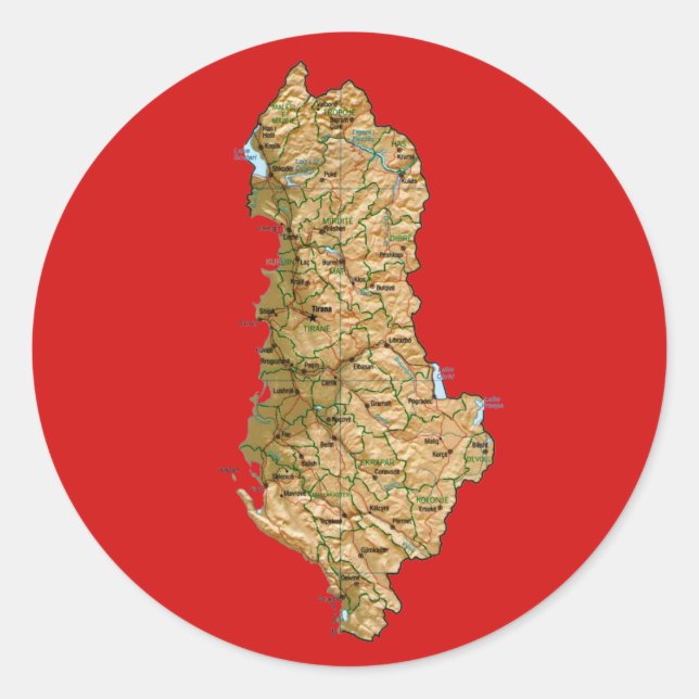 Albania Map Sticker (Front)