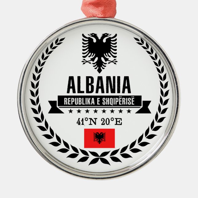 Albania Metal Tree Decoration (Front)