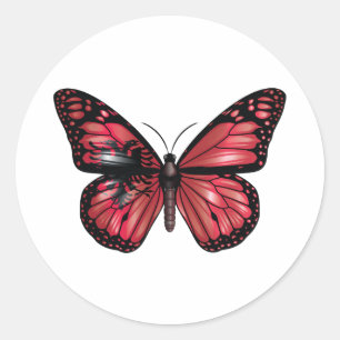 Albania Monarque Butterfly Flag Classic Round Sticker