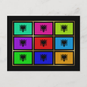 Albania Multihue Flags Postcard