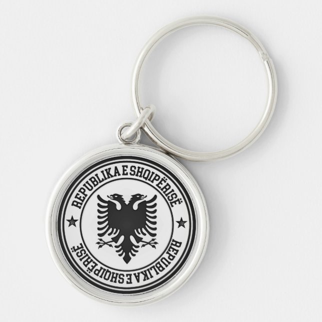 Albania Round Emblem Key Ring (Front)