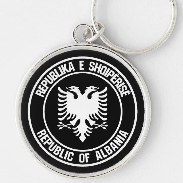 Albania Round Emblem Key Ring (Front)