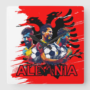 ALBANIA SQUARE WALL CLOCK