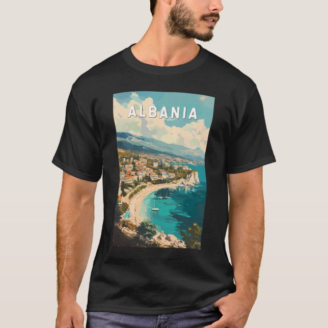 Albania Travel Art Vintage T-Shirt (Front)