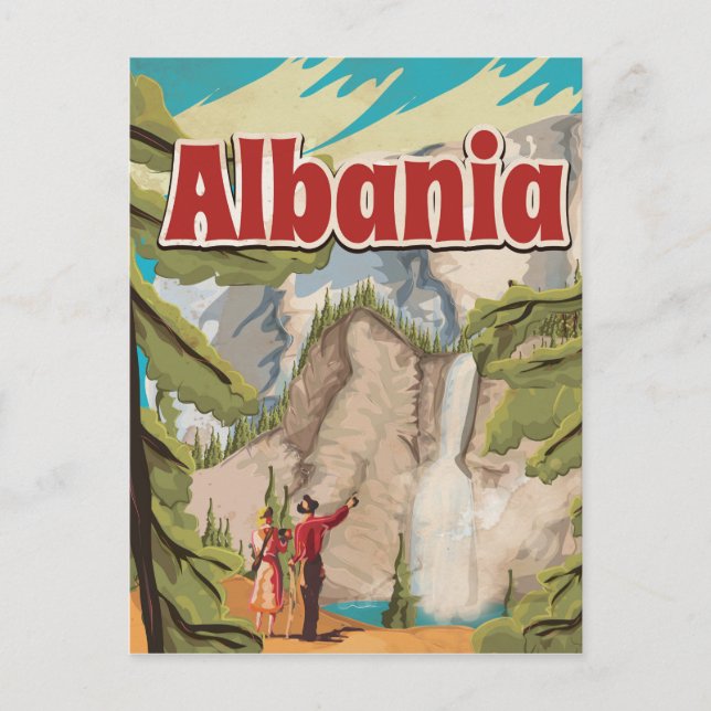 Albania Vintage Travel Poster Postcard (Front)
