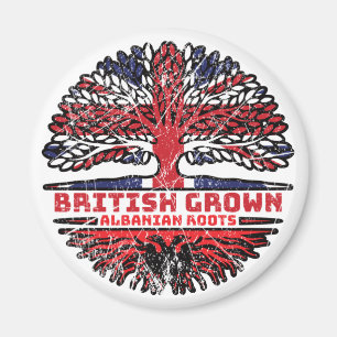 Albanian Albania Uk United Kingdom British Tree Magnet