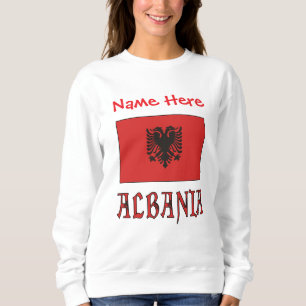 Albanian Albanian Flag Red Personalised Women's  Sweatshirt