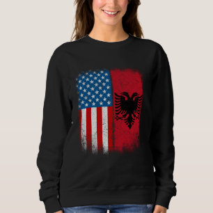 Albanian American Flag Albania Flamuri Shqiptar Sh Sweatshirt