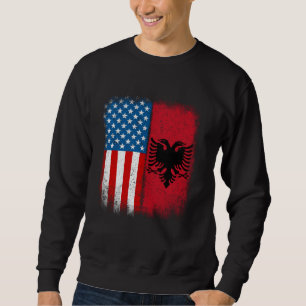 Albanian American Flag Albania Flamuri Shqiptar Sh Sweatshirt