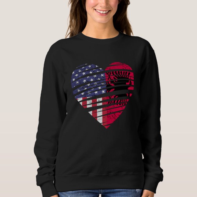 Albanian American Grown Heart USA Patriot Heritage Sweatshirt (Front)