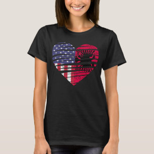 Albanian American Grown Heart USA Patriot Heritage T-Shirt