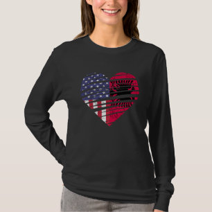 Albanian American Grown Heart USA Patriot Heritage T-Shirt