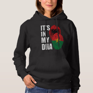 Albanian And Burkinabé Mix DNA Flag Heritage Hoodie