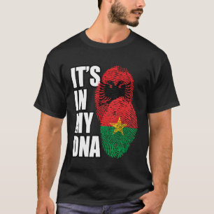 Albanian And Burkinabé Mix DNA Flag Heritage T-Shirt