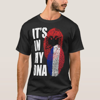 Albanian And French Mix DNA Flag Heritage T-Shirt