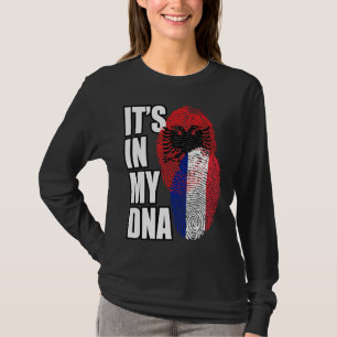Albanian And French Mix DNA Flag Heritage T-Shirt