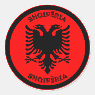 Albanian Black Eagle Circle Shape  Classic Round Sticker