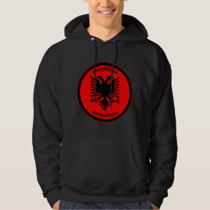 Albanian Black Eagle Circle Shape Hoodie