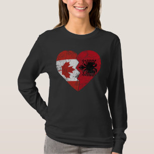 Albanian Canadian Flags Heart Canada Albania Eagle T-Shirt
