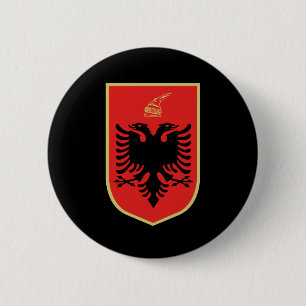 Albanian coat of arms 6 cm round badge