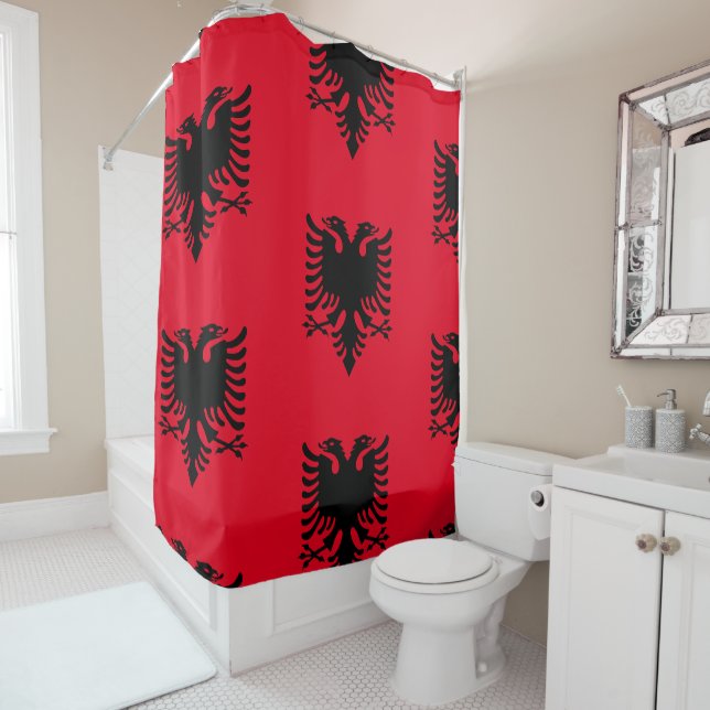 Albanian Coat of arms Shower Curtain (In Situ)