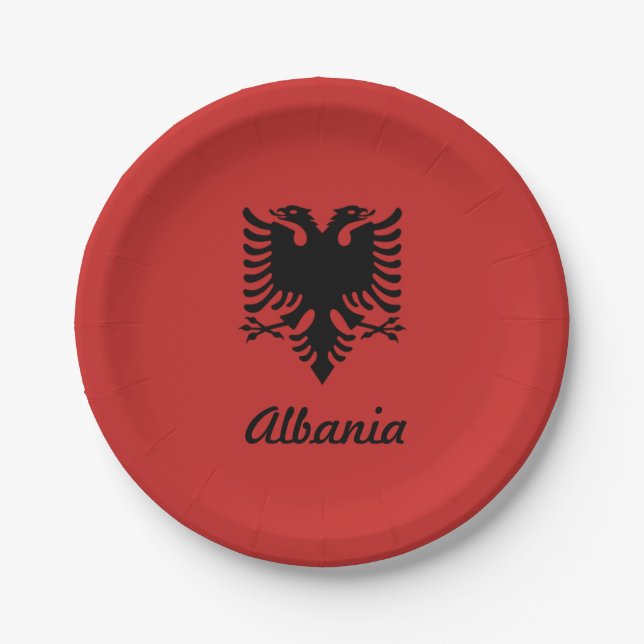 Albanian Double Eagle Paper Plates (Front)