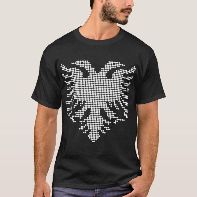 Albanian Double Headed Eagle Dotwork Emblem T-Shirt (Front)