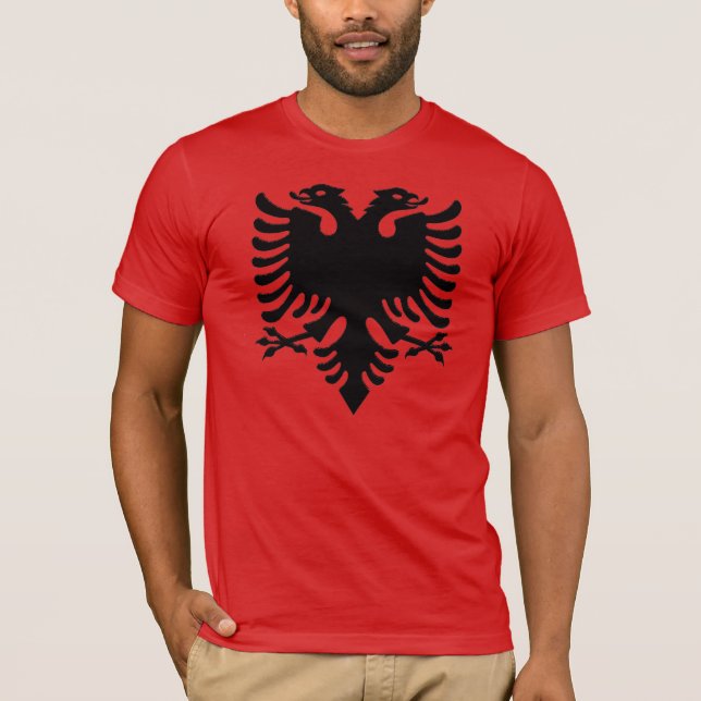 Albanian Eagle grey pixel T-Shirt (Front)