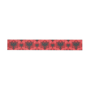 Albanian flag 2 wrap around label