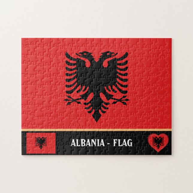Albanian Flag & Albania - country, holiday /sports Jigsaw Puzzle (Horizontal)