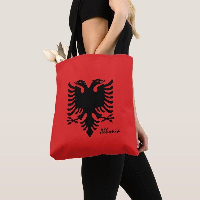 Albanian flag & Albania fashion /sports fans Tote Bag (Close Up)