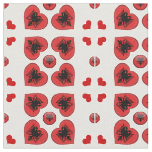 Albanian Flag & Albania Heart fashion Fabric