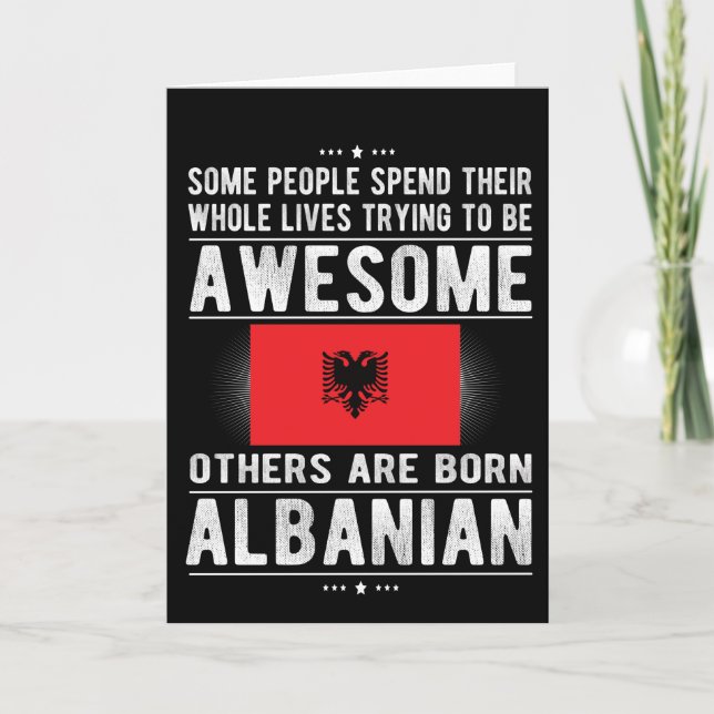 Albanian Flag Albania Heritage Albanian Roots Card (Front)