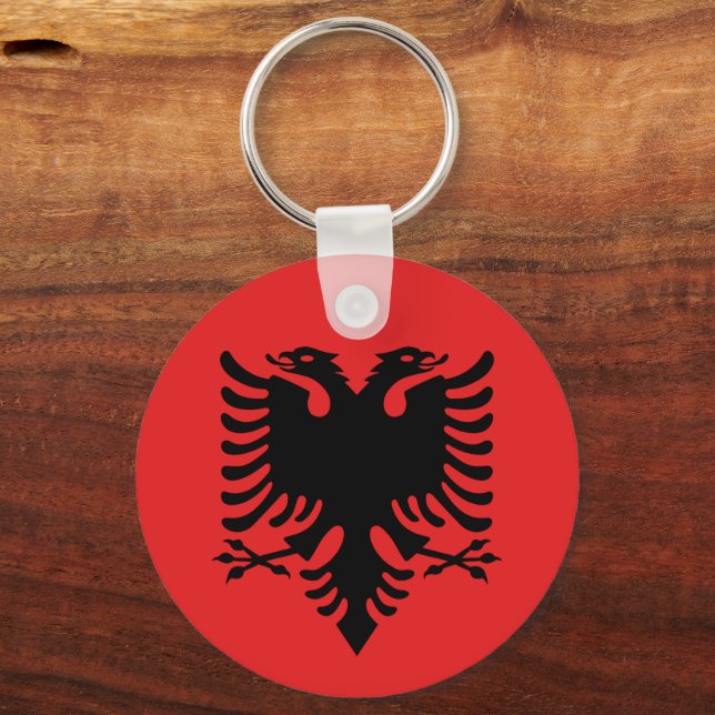 Albanian flag & Albania holiday, travel / sports Key Ring (Front)