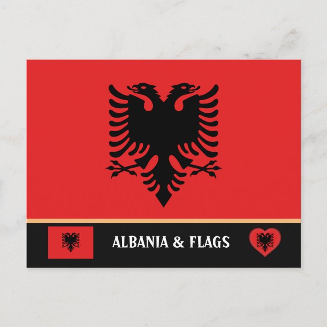 Albanian Flag & Albania - travel, holiday /sports Postcard (Front)