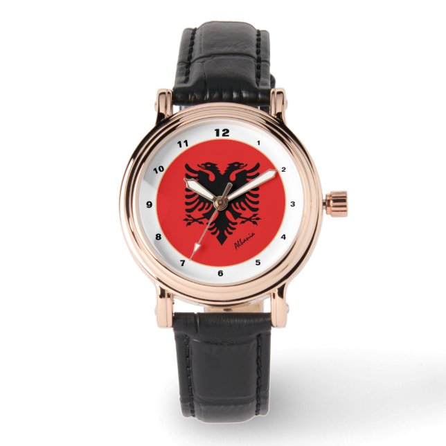 Albanian Flag & Albania trendy fashion /design Watch (Front)