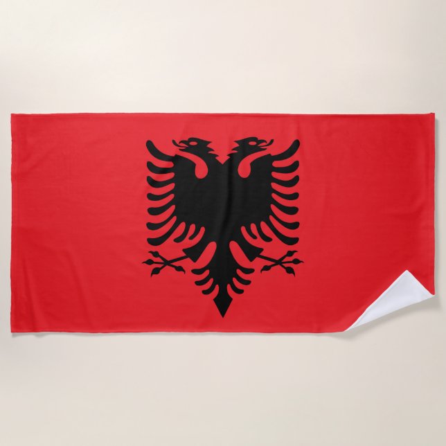 Albanian flag beach towel (Front)
