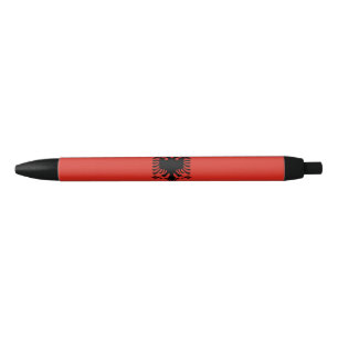 Albanian flag black ink pen