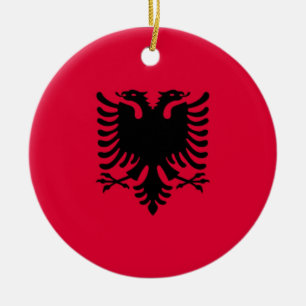 Albanian Flag Ceramic Tree Decoration