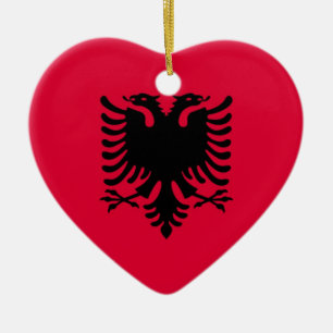 Albanian Flag Ceramic Tree Decoration