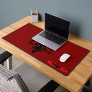 Albanian flag desk mat